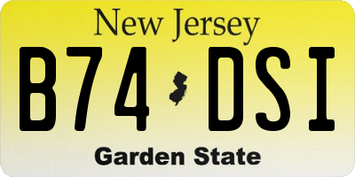 NJ license plate B74DSI