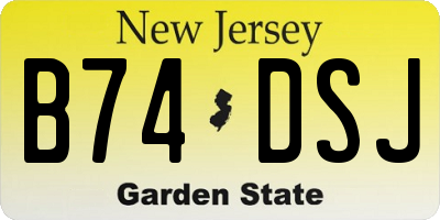 NJ license plate B74DSJ