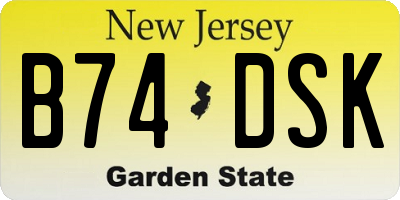 NJ license plate B74DSK