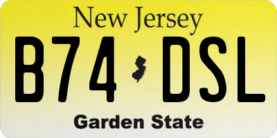 NJ license plate B74DSL