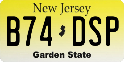NJ license plate B74DSP