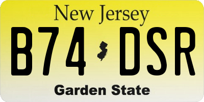 NJ license plate B74DSR