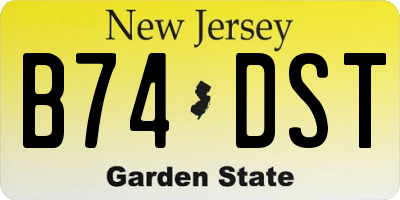 NJ license plate B74DST