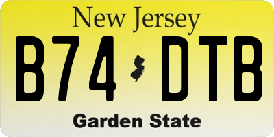 NJ license plate B74DTB