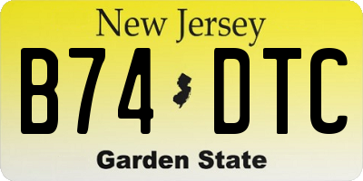 NJ license plate B74DTC