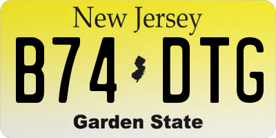 NJ license plate B74DTG