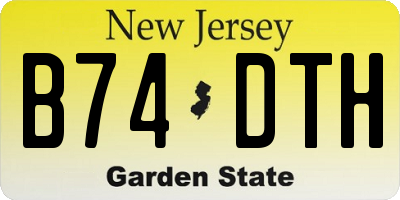 NJ license plate B74DTH