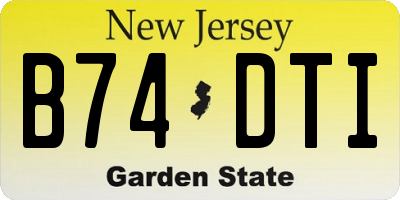 NJ license plate B74DTI
