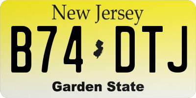 NJ license plate B74DTJ
