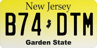 NJ license plate B74DTM