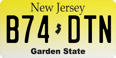 NJ license plate B74DTN