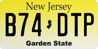 NJ license plate B74DTP