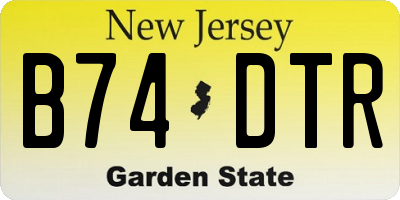 NJ license plate B74DTR