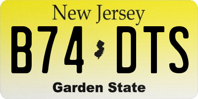 NJ license plate B74DTS
