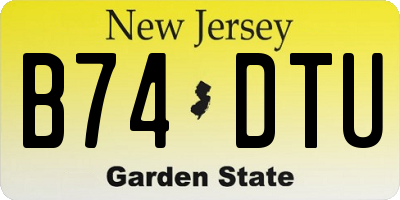 NJ license plate B74DTU