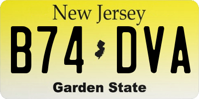 NJ license plate B74DVA