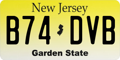 NJ license plate B74DVB