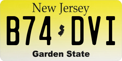 NJ license plate B74DVI