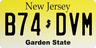 NJ license plate B74DVM