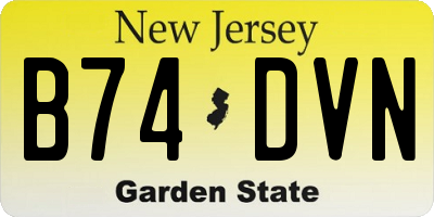 NJ license plate B74DVN