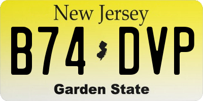 NJ license plate B74DVP