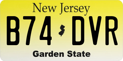 NJ license plate B74DVR