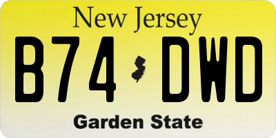 NJ license plate B74DWD