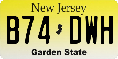 NJ license plate B74DWH