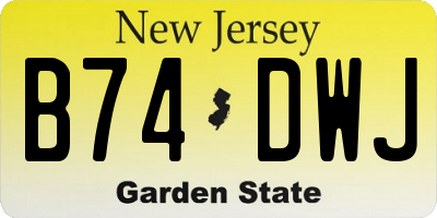 NJ license plate B74DWJ