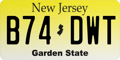 NJ license plate B74DWT