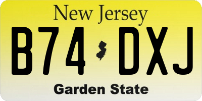 NJ license plate B74DXJ