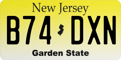 NJ license plate B74DXN