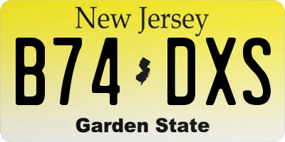 NJ license plate B74DXS