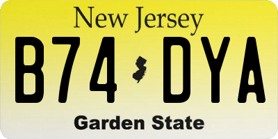 NJ license plate B74DYA