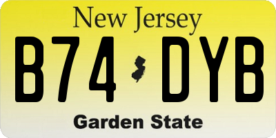 NJ license plate B74DYB
