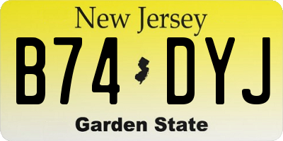 NJ license plate B74DYJ