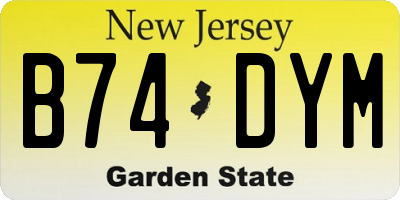 NJ license plate B74DYM