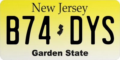 NJ license plate B74DYS
