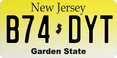 NJ license plate B74DYT