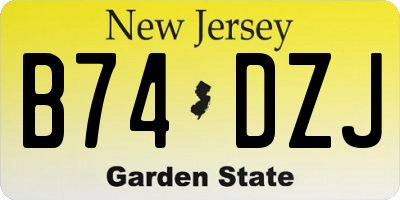 NJ license plate B74DZJ
