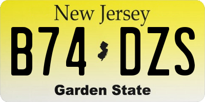 NJ license plate B74DZS