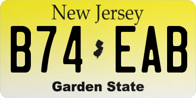 NJ license plate B74EAB