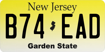 NJ license plate B74EAD