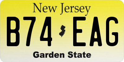 NJ license plate B74EAG