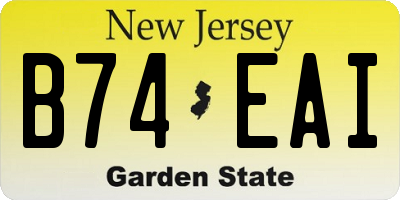 NJ license plate B74EAI