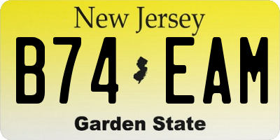 NJ license plate B74EAM