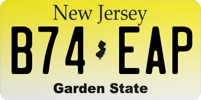 NJ license plate B74EAP