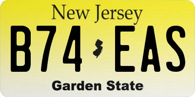 NJ license plate B74EAS