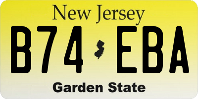 NJ license plate B74EBA