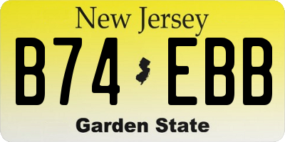 NJ license plate B74EBB